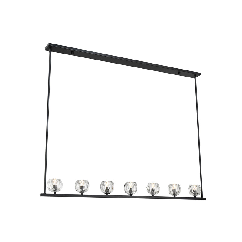 Aragon LED Linear Chandelier 56'' Matte Black Clear