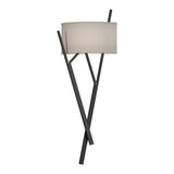 Arbo Wall Sconce in Black, Flax Shade by Hubbardton Forge