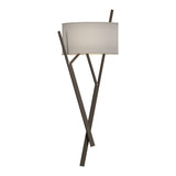Arbo Wall Sconce in Bronze, Flax Shade by Hubbardton Forge