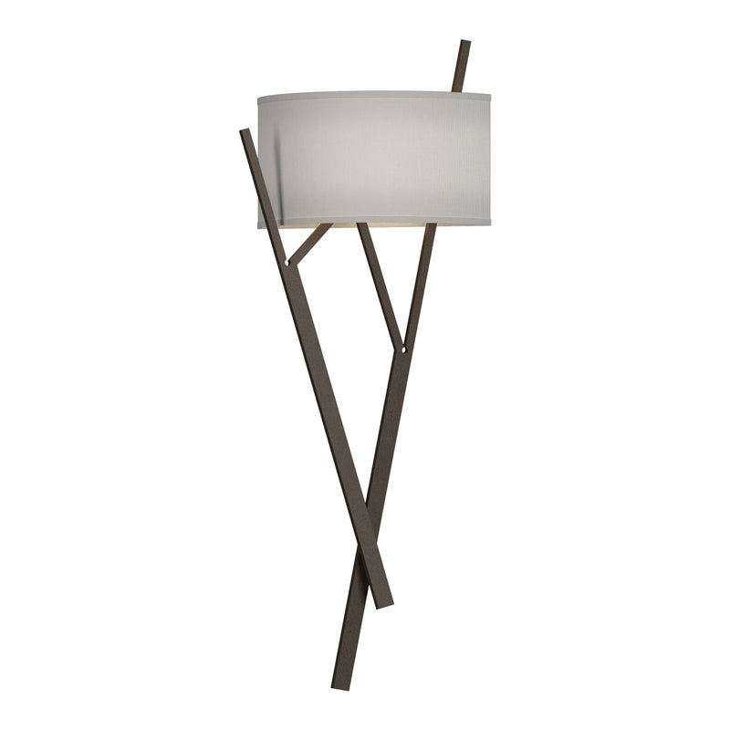 Arbo Wall Sconce in Bronze, Natural Anna Shade by Hubbardton Forge