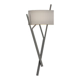 Arbo Wall Sconce in Natural Iron, Flax Shade by Hubbardton Forge