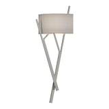 Arbo Wall Sconce in Sterling, Flax Shade by Hubbardton Forge