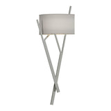 Arbo Wall Sconce in Sterling, Natural Anna Shade by Hubbardton Forge