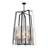 Arc 8-Light Tall Chandelier, shown in Black, by Hubbardton Forge