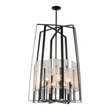 Arc 8-Light Tall Chandelier, shown in Black, by Hubbardton Forge