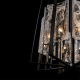 Arc 8-Light Tall Chandelier detail in Black, by Hubbardton Forge
