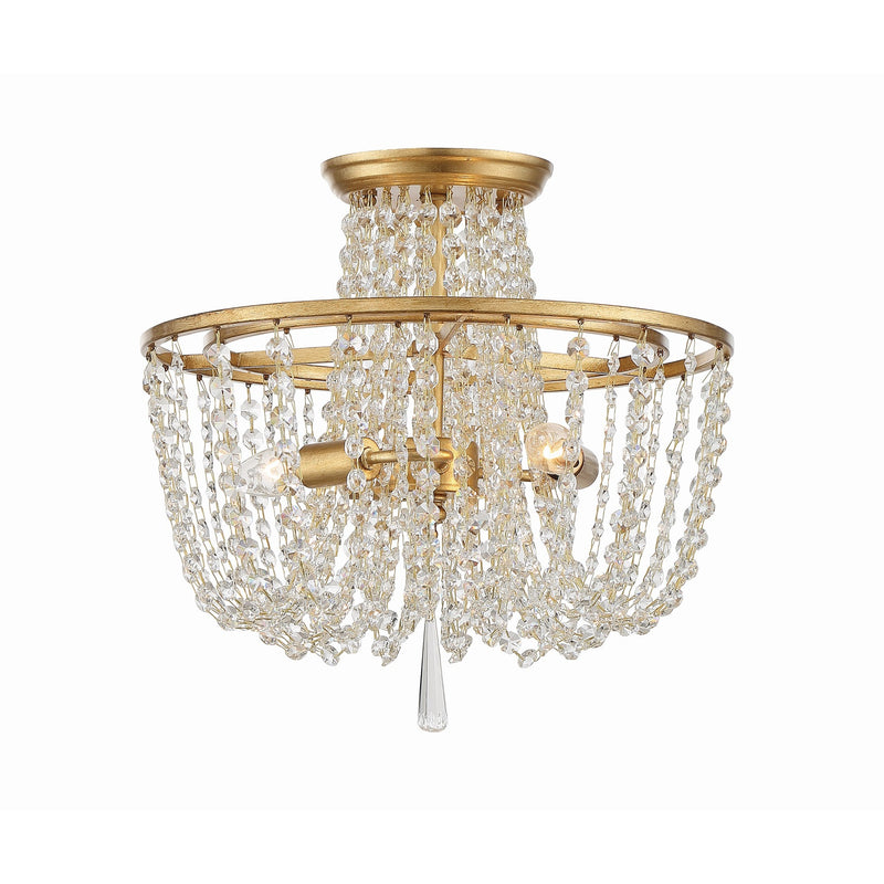 Arcadia Semi Flush Mount 15'' Antique Gold
