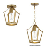 Arden Semi-Flush Mount Natural Aged Brass by Maxim Lighting