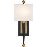 Ardson 1 Light Sconce Matte Black Vibrant Gold By Crystorama - With Light