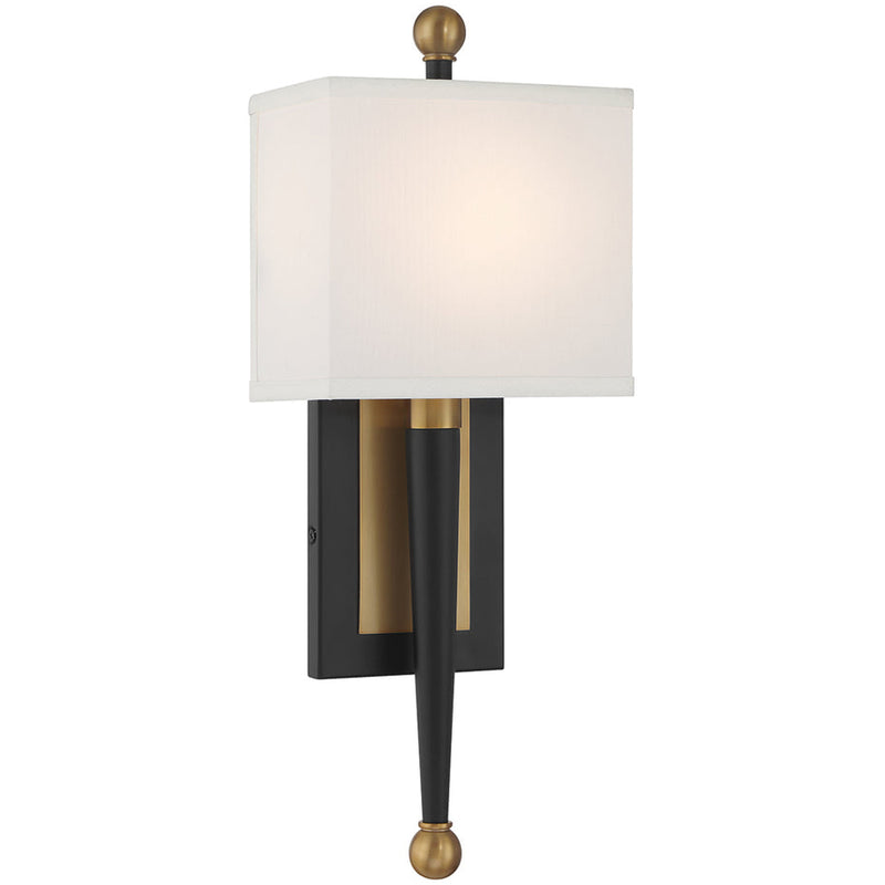 Ardson 1 Light Sconce Matte Black Vibrant Gold By Crystorama
