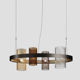 Armonia Oval Chandelier By Vistosi, Finish: Matte Black Nickel Matte Copper, Color: Multicolor 2