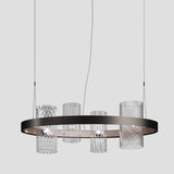 Armonia Oval Chandelier By Vistosi, Finish: Matte Black Nickel Matte Copper, Color: Multicolor 3