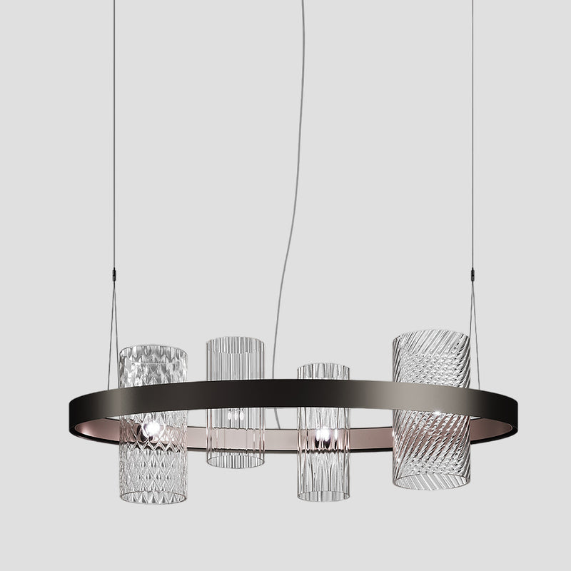 Armonia Oval Chandelier By Vistosi, Finish: Matte Black Nickel Matte Copper, Color: Multicolor 3