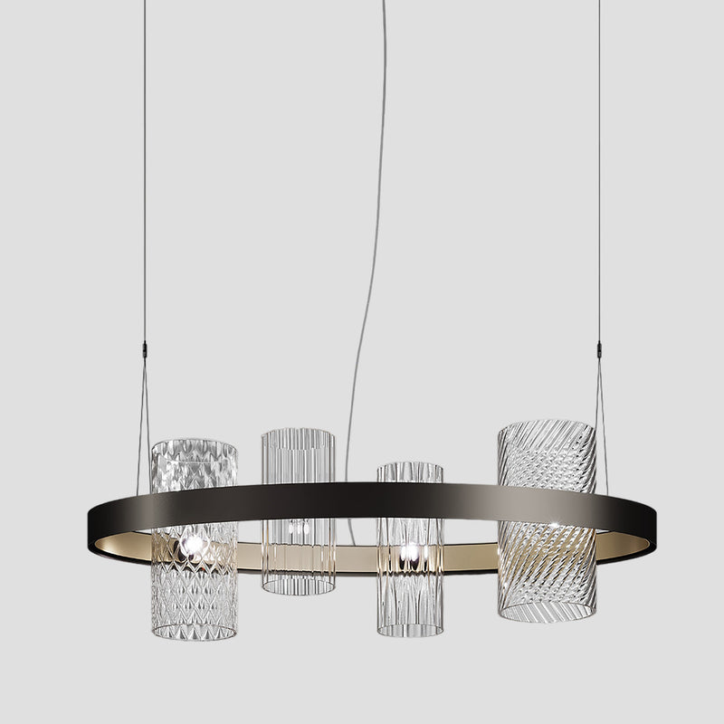 Armonia Oval Chandelier By Vistosi, Finish: Matte Black Nickel Matte Gold, Color: Multicolor 3
