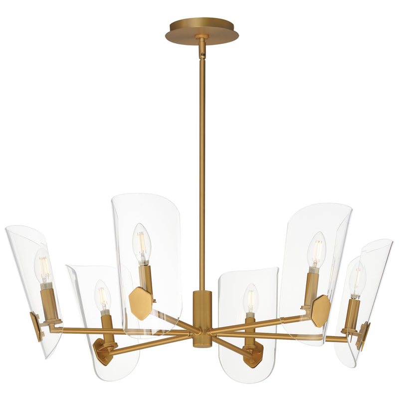 Armory Chandelier 6 Lights Natural Aged Brass By Maxim Lighting
