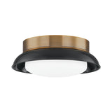 Arnie Flush Mount - Patina Brass with Gloss Black by Troy Lighting