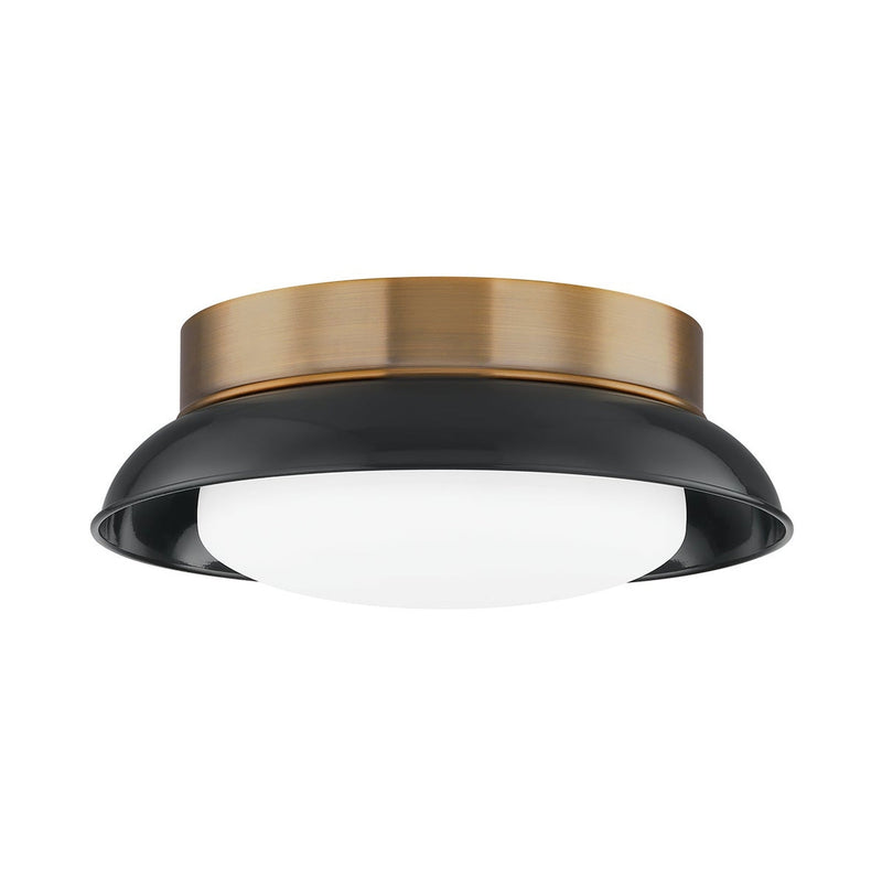 Arnie Flush Mount - Patina Brass with Gloss Black by Troy Lighting