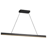 Aro 48 Linear Chandelier Midnight Black By Generation Lighting Main View 1