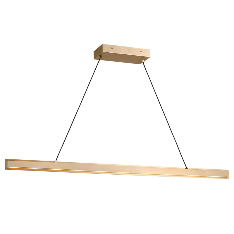 Aro 48 Linear Chandelier Satin Brass By Generation Lighting Main View 1