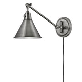 Arti Swing Arm Single Light Sconce - Polished Antique Nickel - by Hinkley