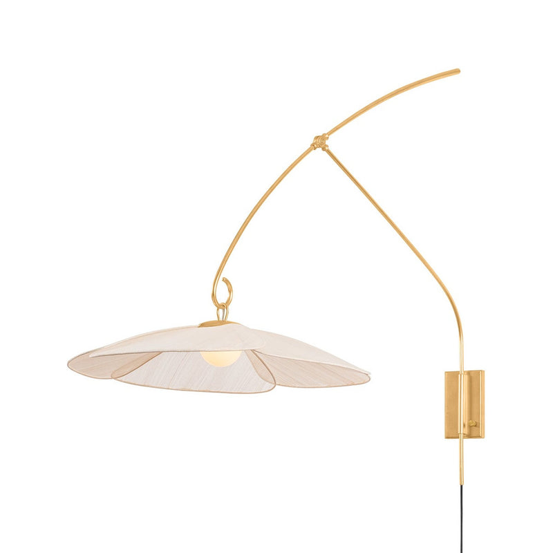 Asami Wall Sconce in Vintage Gold Leaf by Corbett