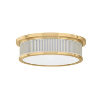 Ashdown Flush Mount - Aged Brass with Off-White by Hudson Valley