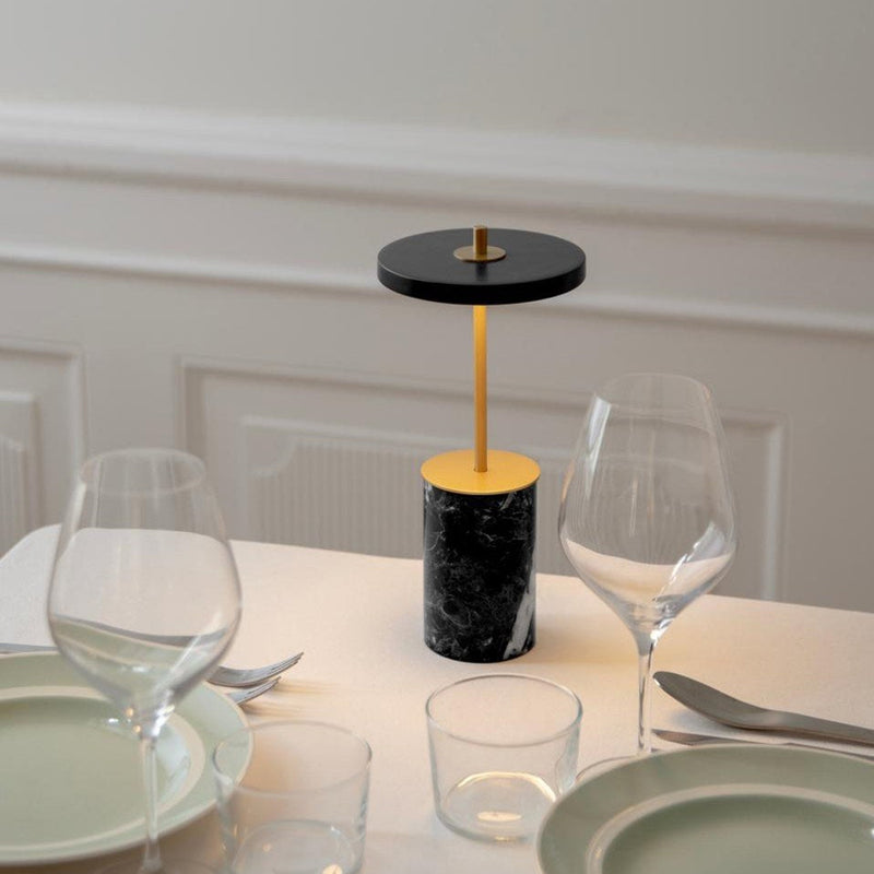 Asteria Move Mini Portable Lamp Black Marble By UMAGE  - Lifestyle View2
