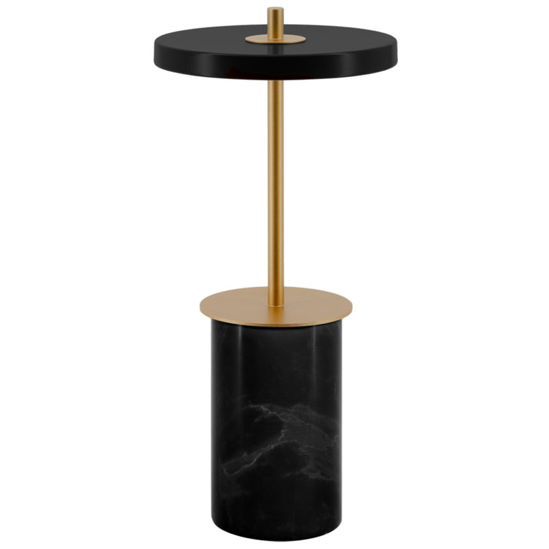 Asteria Move Mini Portable Lamp Black Marble By UMAGE  - Side View