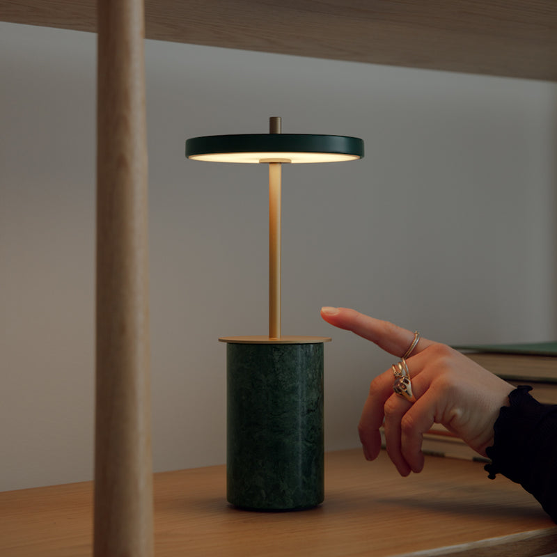 Asteria Move Mini Portable Lamp Green Marble By UMAGE  - Lifestyle View1