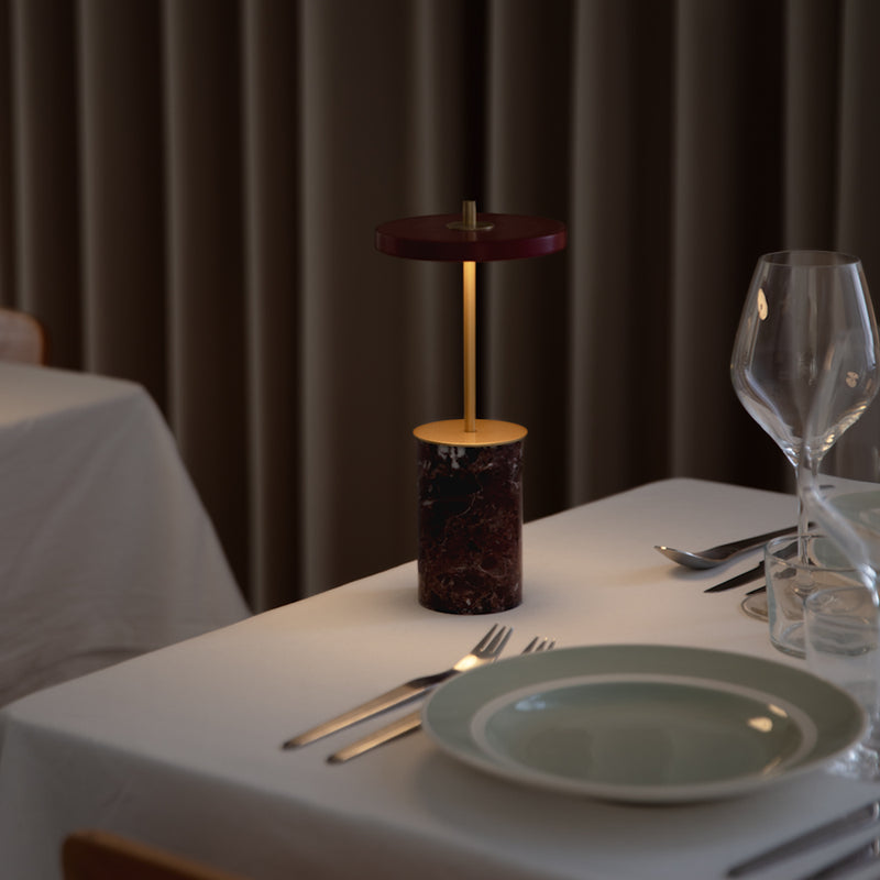 Asteria Move Mini Portable Lamp Red Marble By UMAGE - Lifestyle View4