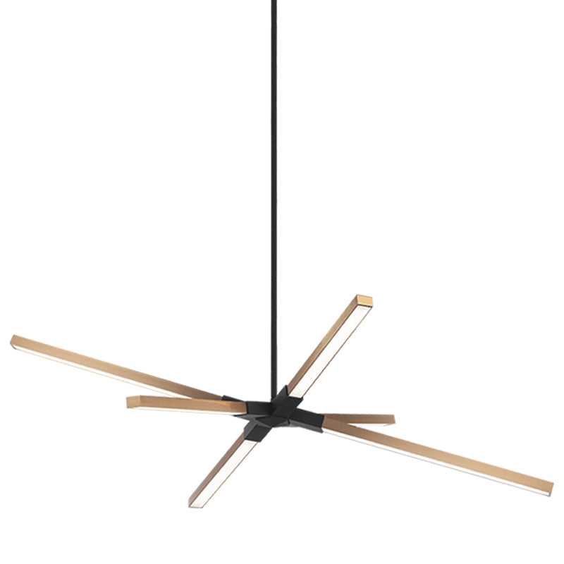 Asterisk Pendant Light Matte Black Aged Brass By Matteo - Front View