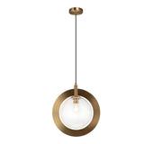 Astro Pendant 15 Inch Aged Gold Brass Clear