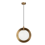 Astro Pendant 15 Inch Aged Gold Brass Opal