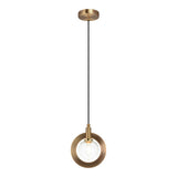 Astro Pendant 8 Inch Aged Gold Brass Clear