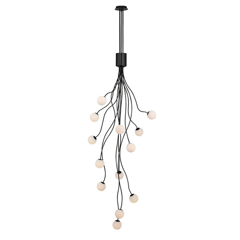 Athena Chandelier by Eurofase - Matte Black 13-Light with Opal Etched Glass primary view