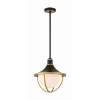 Atlas Outdoor Pendant 16.5'' Matte Black + Textured Gold