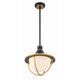 Atlas Outdoor Pendant 16.5'' Matte Black + Textured Gold