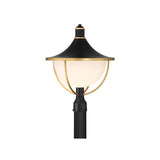 Atlas Outdoor Post Light 16.5" Matte Black + Textured Gold