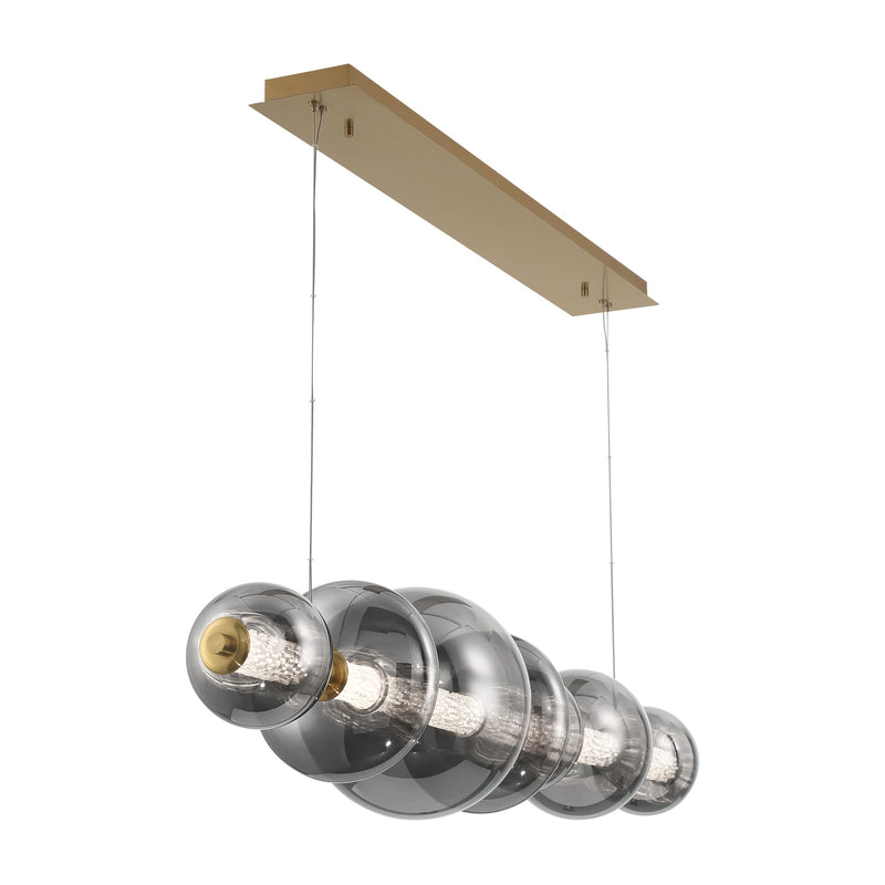 Atomo Linear Chandelier By Eurofase Gold SG Finish 