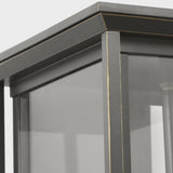 Audley LED Outdoor Lantern Extra Large Antique Bronze Clear Glass By Generation Lighting - Detailed View2