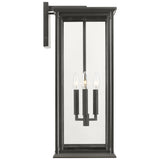 Audley LED Outdoor Lantern Extra Large Antique Bronze Clear Glass By Generation Lighting - Side View