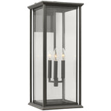 Audley LED Outdoor Lantern Extra Large Antique Bronze Clear Glass By Generation Lighting 