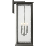 Audley LED Outdoor Lantern Extra Large Antique Bronze Distressed Seeded Glass By Generation Lighting - Side View