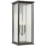 Audley LED Outdoor Lantern Extra Large Antique Bronze Distressed Seeded Glass By Generation Lighting