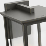 Audley LED Outdoor Lantern Large Antique Bronze Clear Glass By Generation Lighting - Detailed View1