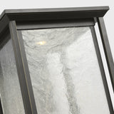 Audley LED Outdoor Lantern Large Antique Bronze Distressed Seeded Glass By Generation Lighting - Detailed View1