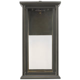 Audley LED Outdoor Lantern Small Textured Black Clear Glass By Generation Lighting - Front View