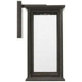 Audley LED Outdoor Lantern Small Textured Black Clear Glass By Generation Lighting - Side View