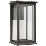 Audley LED Outdoor Lantern Small Textured Black Clear Glass By Generation Lighting