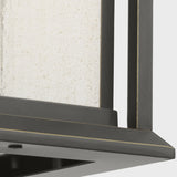 Audley LED Outdoor Lantern Medium Antique Bronze Distressed Seeded Glass By Generation Lighting - Detailed View2